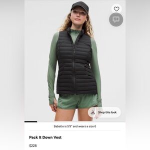lululemon athletica Pack It Down Vest in Black